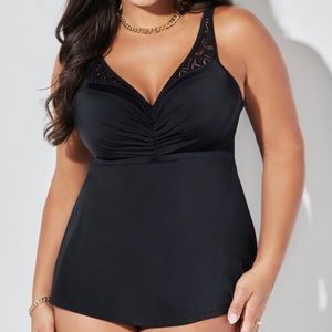 New Underwire Bra Size 42DD Crochet Trim Tankini Top Swimsuits For All